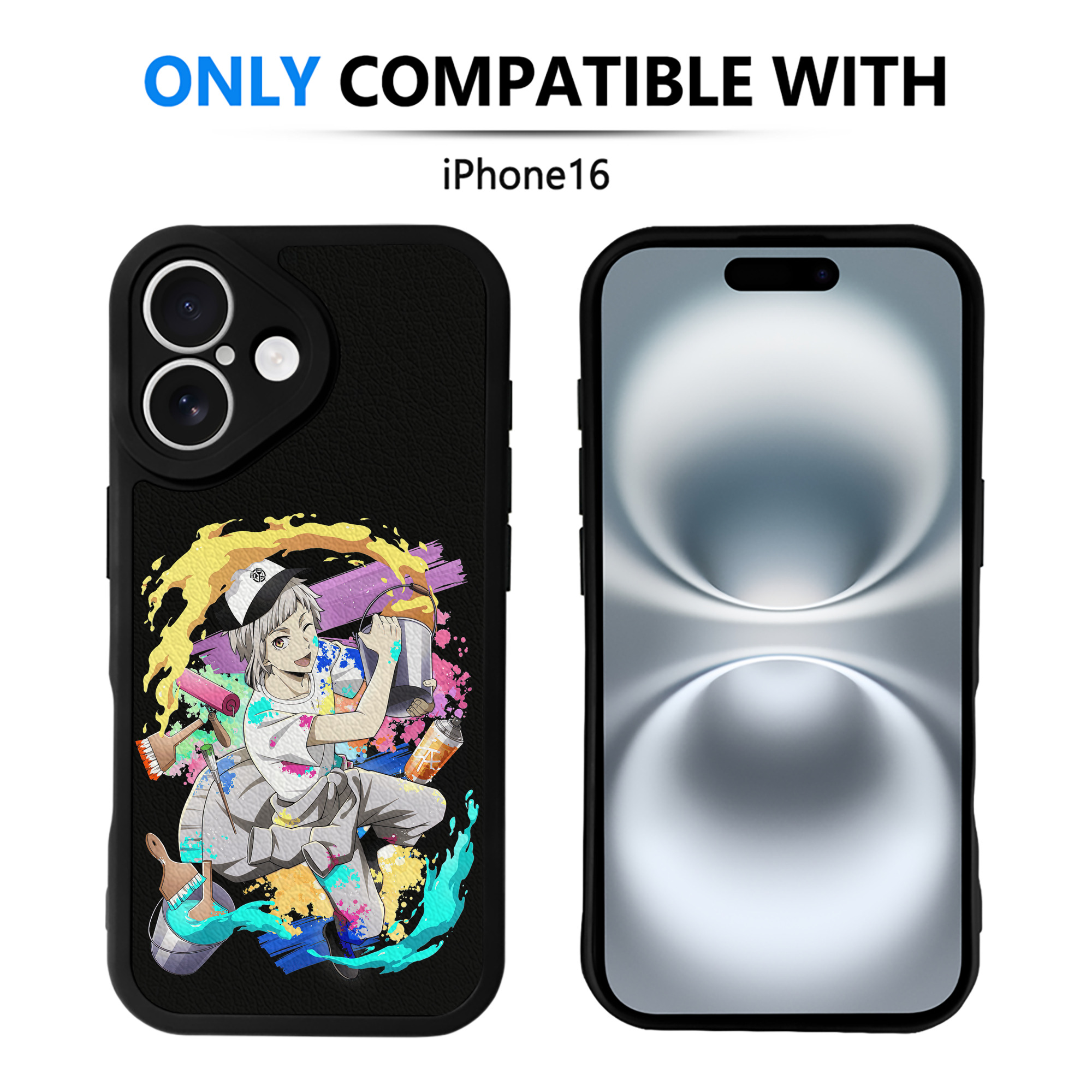 （画像用） 文豪ストレイドッグス Bungo Stray Dogs 【iPhone 16シリーズ対応】シリコンスマホケース（レザー調） 材質：シリコン
